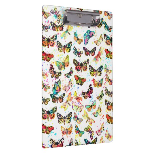 Stomme trendy waterverf splatters butterflies klembord (Rechts)