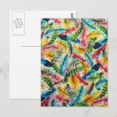 Stomme trendy waterverf splatters stamveren veren briefkaart (Voorkant / Achterkant)