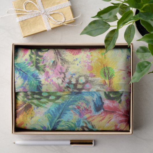 Stomme trendy waterverf splatters stamveren veren tissuepapier (Geschenk)