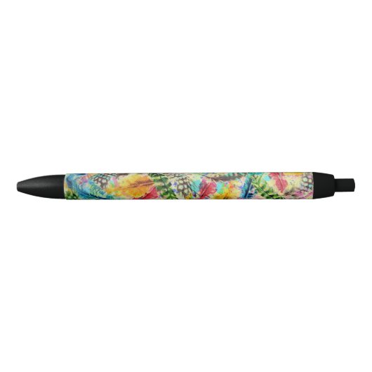 Stomme trendy waterverf splatters stamveren veren zwarte inkt pen (Voorkant)