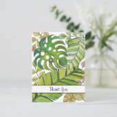 Stomme tropische bladeren in Waterverf. Briefkaart (Staand voorkant)