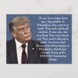 Stomme Trump citeert de opmerkingen van de Poll Wa Briefkaart