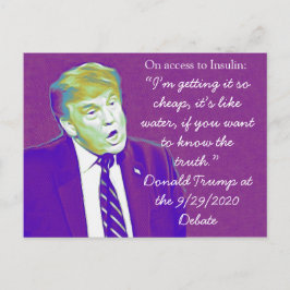 Stomme Trump citeert Insuline Opmerkingen uit deba Briefkaart