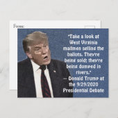 Stomme Trump citeert Mailmen die stembiljetten ver Briefkaart (Voorkant / Achterkant)