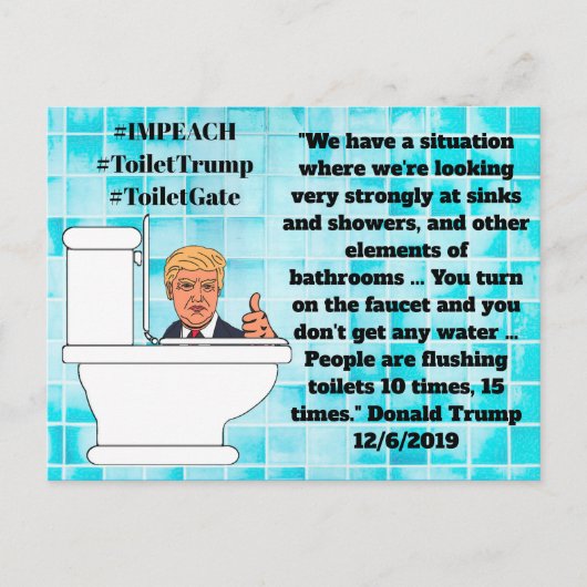 Stomme Trump Quotes, Flushing Toilets 15 maal Briefkaart (Voorkant)