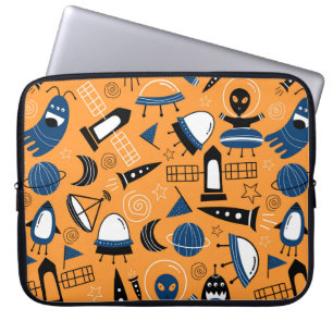 Stomme ufu uitheemse ruimteschepen, planeten, ster laptop sleeve