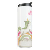 Stomme Unicorns en Rainbows met uw eigen naam Thermosbeker (Gedraaid links)