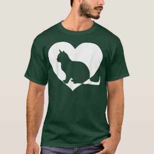 Stomme vintage die houdt van katten zwarte kat Fun T-shirt