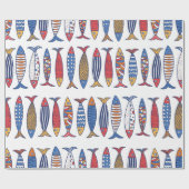 Stomme vis. Kinder achtergrond. Naadloos patroon. Cadeaupapier (Vlak)