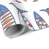 Stomme vis. Kinder achtergrond. Naadloos patroon. Cadeaupapier (Rol Hoek)