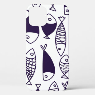 Stomme vis. Kinder achtergrond. Naadloos patroon.  Case-Mate iPhone Case