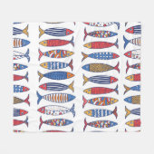 Stomme vis. Kinder achtergrond. Naadloos patroon. Fleece Deken (Voorkant (Horizontaal))