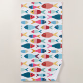 Stomme vis op het strand strandlaken (Voorkant)