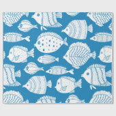 Stomme vis set. Decoratieve illustratie. Co Cadeaupapier (Vlak)