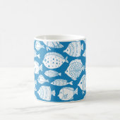 Stomme vis  set. Decoratieve illustratie. Co Koffiemok (Center)