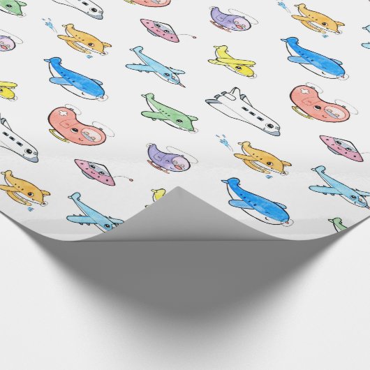 Stomme vliegtuigen cadeaupapier (Hoek)