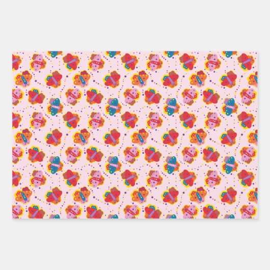 Stomme vlinders uit de jaren zestig, die papier ve inpakpapier vel (Voorkant)