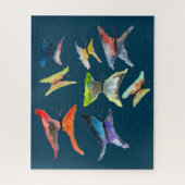 Stomme vlinders waterverf puzzel legpuzzel (Verticaal)