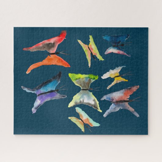 Stomme vlinders waterverf puzzel legpuzzel (Horizontaal)