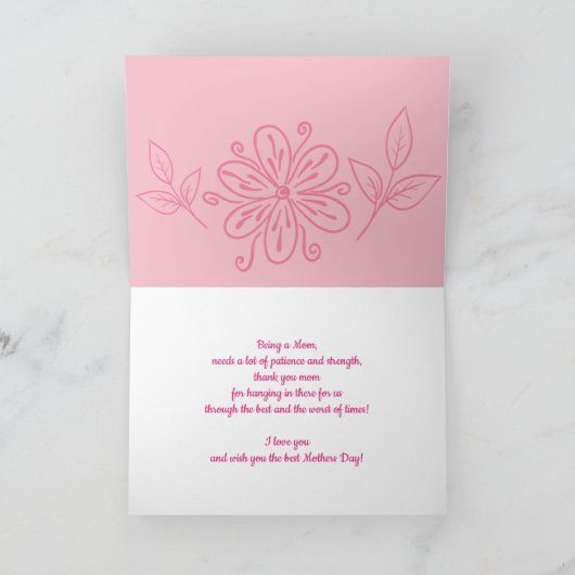 Stomme vogel en roze pony | HAPPY MOEDERDAG Kaart (Binnen)