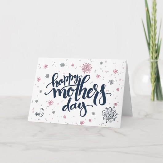 Stomme vogel en roze pony | HAPPY MOEDERDAG Kaart (Voorkant)