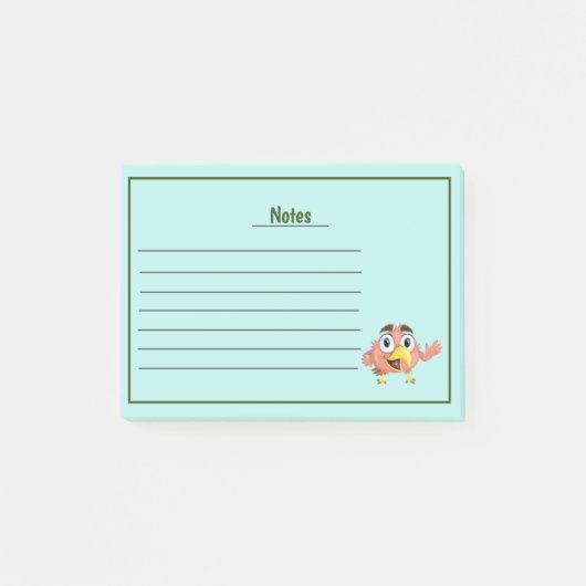Stomme vogel met lijnen Post-it notities Post-it® Notes (Voorkant)