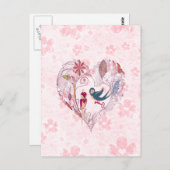 Stomme vogels met de sleutel tot liefde briefkaart (Voorkant / Achterkant)