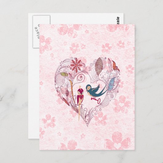 Stomme vogels met de sleutel tot liefde briefkaart (Voorkant / Achterkant)