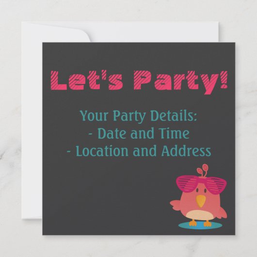 Stomme vogels met shadesdansen en paren kaart (Achterkant)