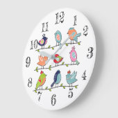 Stomme vogels op een draadwandklok grote klok (Hoek)