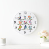 Stomme vogels op een draadwandklok grote klok (Huis)