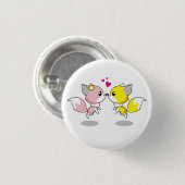 Stomme vossen in de cartoon ronde button 3,2 cm (Voorkant /achterkant)