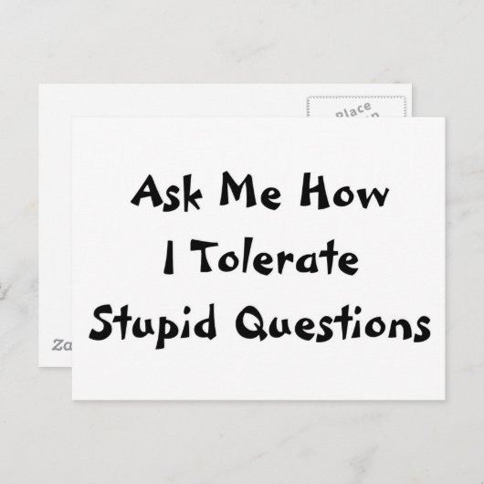 Stomme vragen briefkaart (Voorkant / Achterkant)