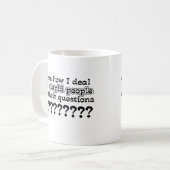 Stomme Vragen Funny Mug Humor Koffiemok (Voorkant links)