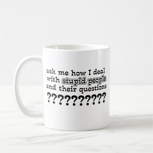 Stomme Vragen Funny Mug Humor Koffiemok (Links)