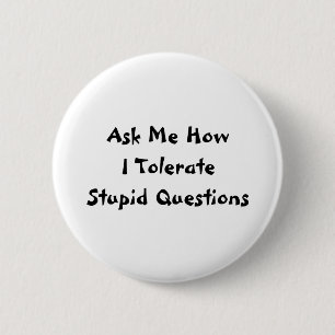Stomme vragen ronde button 5,7 cm