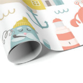 Stomme vreemde zeemdieren. Zee kinder patroon Cadeaupapier (Rol Hoek)