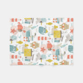 Stomme vreemde zeemdieren. Zee kinder patroon Fleece Deken (Voorkant (Horizontaal))