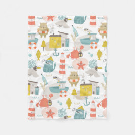 Stomme vreemde zeemdieren. Zee kinder patroon Fleece Deken