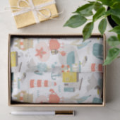 Stomme vreemde zeemdieren. Zee kinder patroon Tissuepapier (Geschenk)