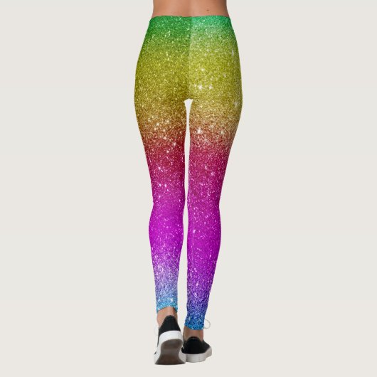 Stomme vrouwen en meisjes Glitter Regenboog Leggings (Achterkant)