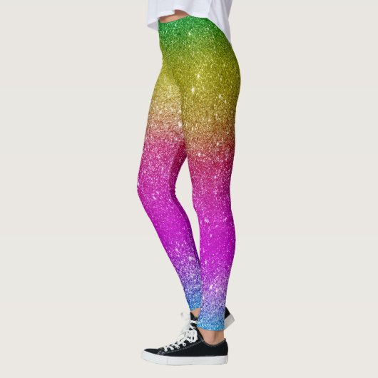 Stomme vrouwen en meisjes Glitter Regenboog Leggings (Links)
