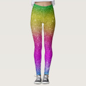 Stomme vrouwen en meisjes Glitter Regenboog Leggings (Voorkant)