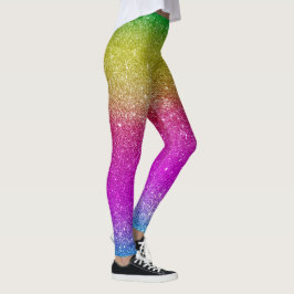 Stomme vrouwen en meisjes Glitter Regenboog Leggings