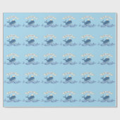 Stomme walvis met Prince Crown Nautical Theme Cadeaupapier (Vlak)