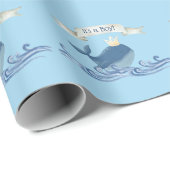 Stomme walvis met Prince Crown Nautical Theme Cadeaupapier (Rol Hoek)