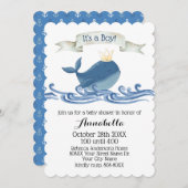 Stomme walvis met Prince Crown Nautical Theme Kaart (Voorkant / Achterkant)