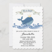 Stomme walvis met Prince Crown Nautical Theme Kaart (Voorkant)
