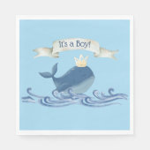 Stomme walvis met Prince Crown Nautical Theme Servet (Voorkant)