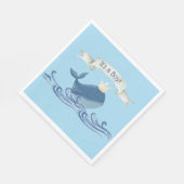 Stomme walvis met Prince Crown Nautical Theme Servet (Hoek)